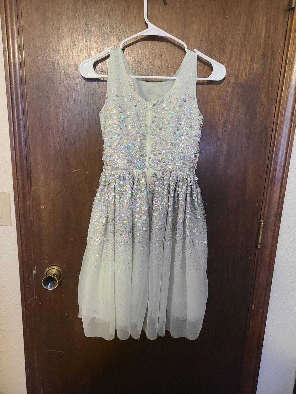 H&M Sequin Tulle Girls' Party Dress in Light Mint